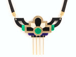 FORM028 Necklace - Gold, Purple, Green