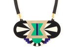 FORM029 Necklace - Gold, Purple, Green