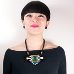 FORM029 Necklace - Gold, Purple, Green