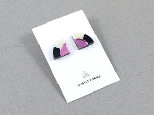 FORM030 Earrings - Babypink, Black, Ivory