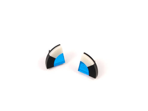 FORM030 Earrings - Skyblue, Black, Ivory