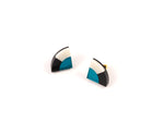 FORM030 Earrings - Teal, Black, Ivory