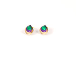 FORM031 Earrings - Gold, Purple, Green