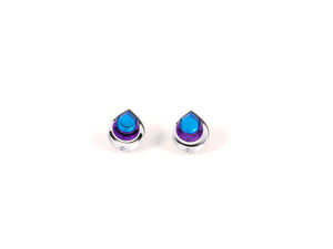 FORM031 Earrings - Silver, Purple, Skyblue