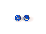 FORM032 Earrings - Blue, Gold