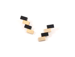 FORM033 Earrings - Black, Gold