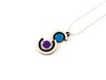 FORM037 Necklace - Silver, Skyblue, Purple