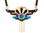 FORM038 Necklace - Gold, Skyblue, Purple