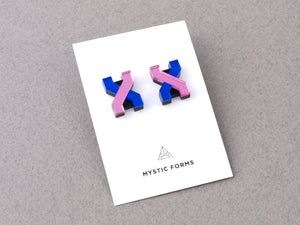 FORM039 Earrings - Babypink, Blue