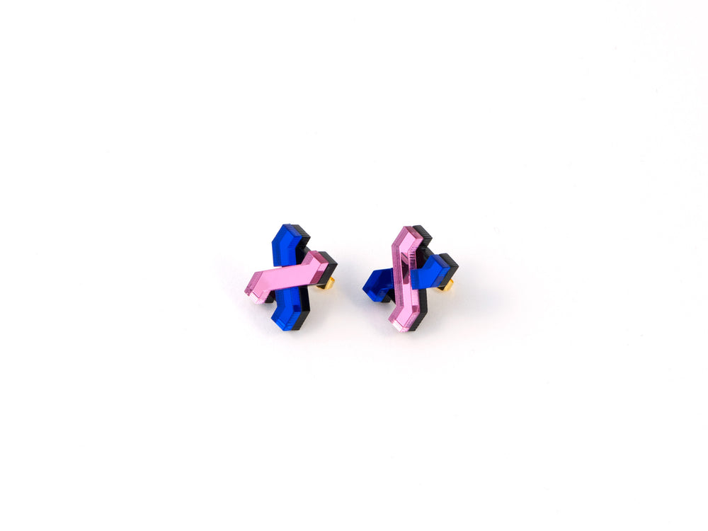 FORM039 Earrings - Babypink, Blue
