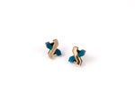 FORM039 Earrings - Gold, Teal