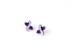 FORM039 Earrings - Silver, Mirror Purple