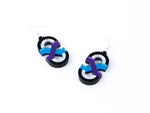 FORM041 Earrings - Mirror Purple, Skyblue, Silver