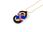 FORM042 Necklace - Babypink, Blue, Gold