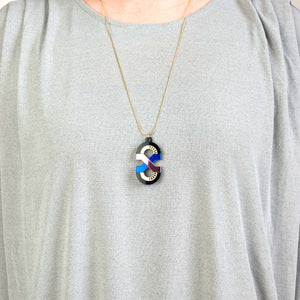 FORM042 Necklace - Babypink, Blue, Gold