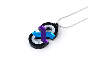 FORM042 Necklace - Mirror Purple, Skublue, Silver