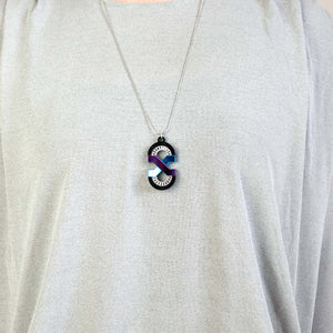 FORM042 Necklace - Mirror Purple, Skublue, Silver