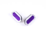 FORM045 Earrings - Silver, Mirror purple