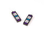 FORM046 Earrings - Silver, Skyblue, Mirror purple