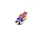 FORM048 Necklace - Gold, Babypink, Blue