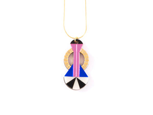 FORM048 Necklace - Gold, Babypink, Blue