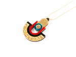 FORM050 Necklace - Gold, Orange, Teal