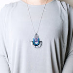 FORM050 Necklace - Silver, Skyblue, Mirror purple