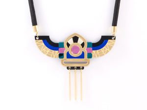 FORM051 Necklace - Gold, Teal, Babypink, Blue