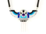 FORM051 Necklace - Silver, Blue, Mirror purple, Skyblue