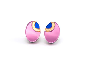 FORM054 OJO DE DIOS II Stud Earrings - Babypink, Gold , Blue