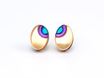 FORM054 OJO DE DIOS II Stud Earrings - Gold Purple, Teal