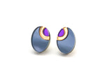 FORM054 OJO DE DIOS II Stud Earrings - Slate Gray, Gold, Purple