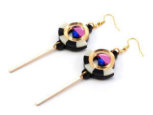 FORM060 ESTRELLA I Drop Earrings - Gold, Babypink, Blue