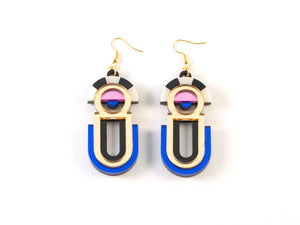 FORM061 ESTRELLA II Drop Earrings - Gold, Babypink, Blue