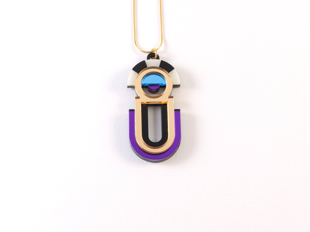 FORM064 ESTRELLA II Necklace - Gold, Ice Blue, Purple