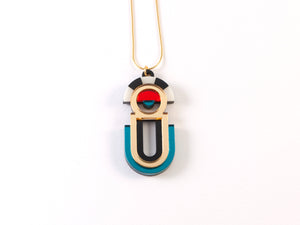 FORM064 ESTRELLA II Necklace - Gold, Teal, Orange