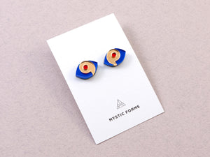 FORM066 HORUS Mini Stud Earrings -  Blue, Gold, Orange