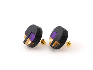 FORM067  NUT Stud Earrings - Purple