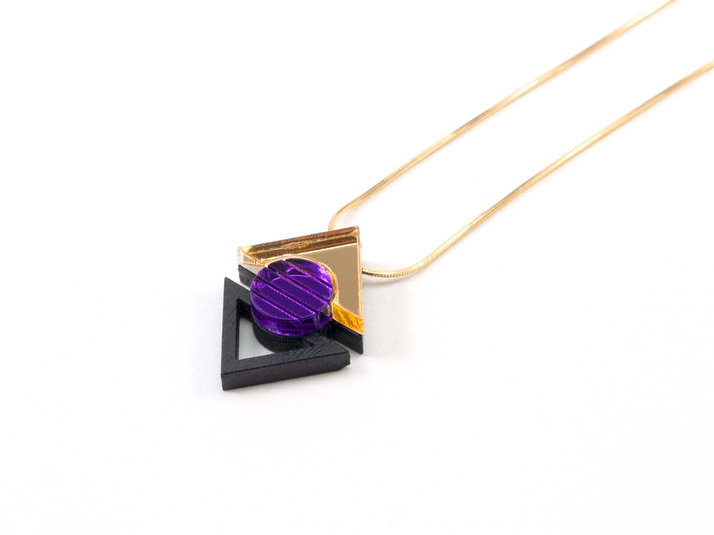 FORM075 KHUFU I Necklace - Gold, Purple