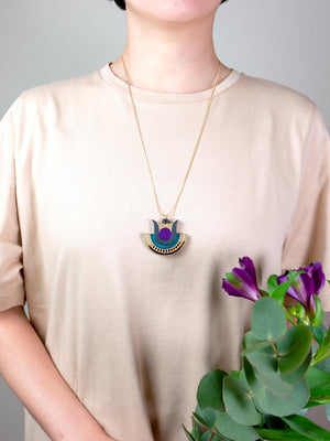 FORM076 HATHOR Necklace - Purple, Teal