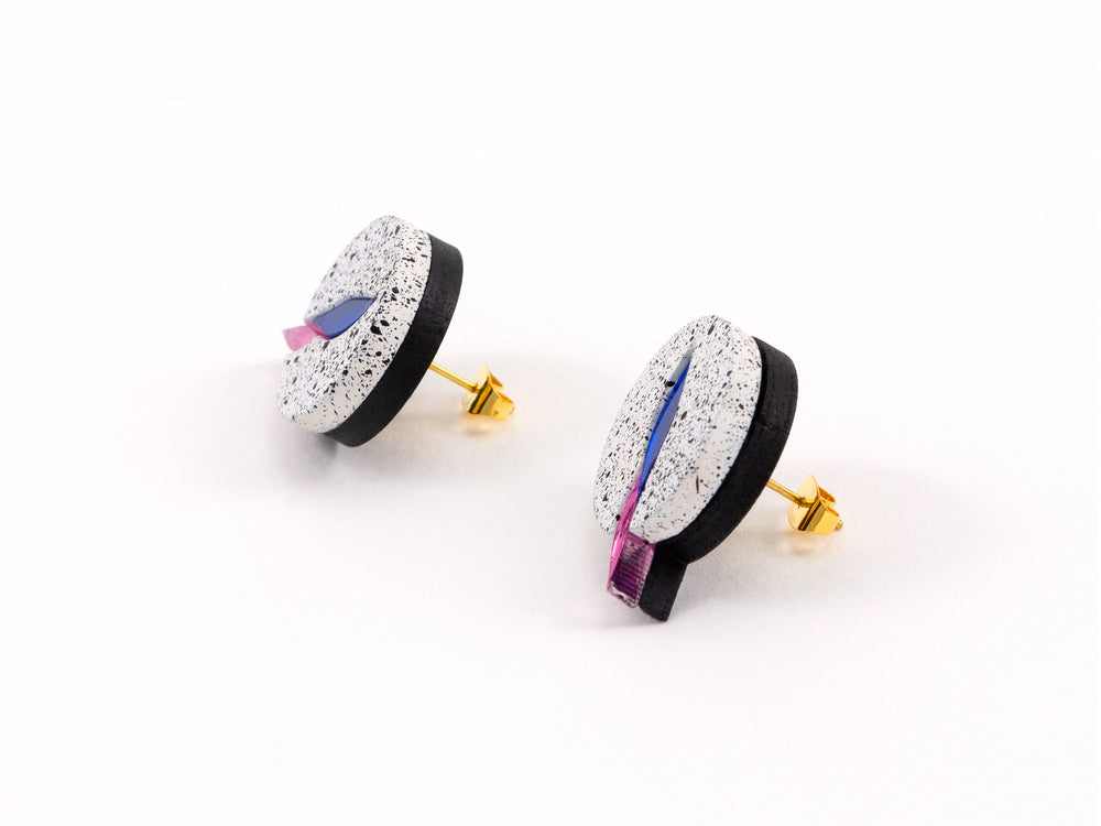 FORM079 BREEZE Studs - White, Blue, Babypink