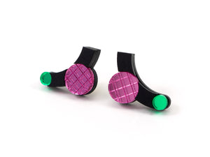 FORM080  SKYLINE Studs - Babypink, Green