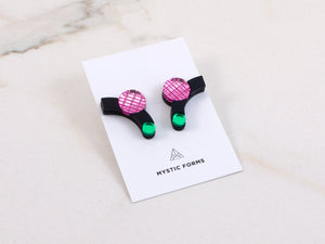 FORM080  SKYLINE Studs - Babypink, Green