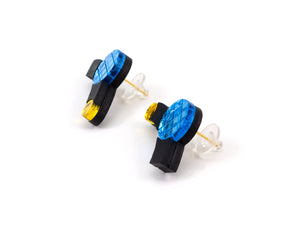 FORM080  SKYLINE Studs -  Iceblue, Yellow