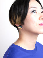 FORM081  BUBBLE Studs - Black, Gold, Purple