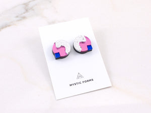 FORM081  BUBBLE Studs - White, Babypink, Blue