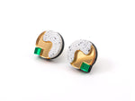 FORM081  BUBBLE Studs - White, Gold, Green