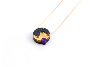 FORM082  BUBBLE Necklace - Black, Gold, Purple