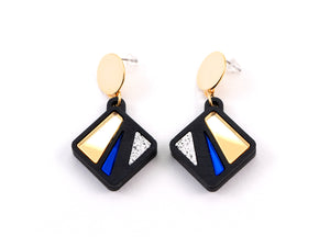 FORM087 SPARKLE Studs - Gold, Blue