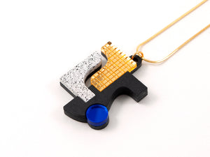 FORM090 SPLASH Necklace - Gold, Blue